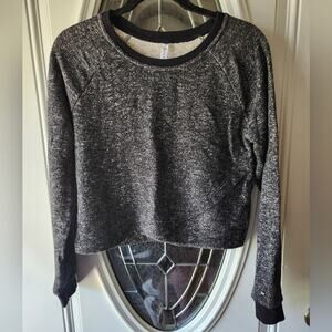 Fabletics Pullover Speckled Gray Crisscross French Terry Women Size Medium